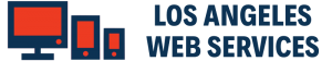 los angeles web services logo blue bold