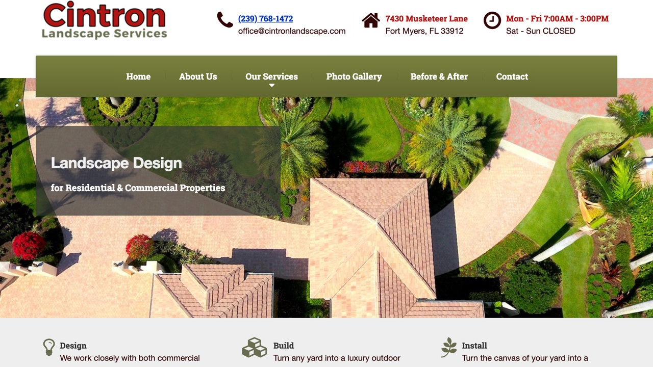 landscaping services website designed by pinpoint local los angeles web services