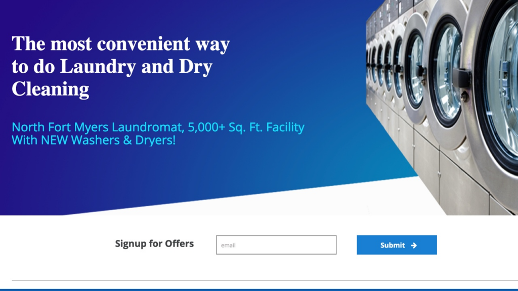 laundromat dry cleaning website designed by pinpoint local los angeles web services