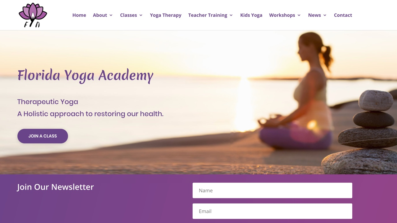 yoga studio website designed by pinpoint local los angeles web services